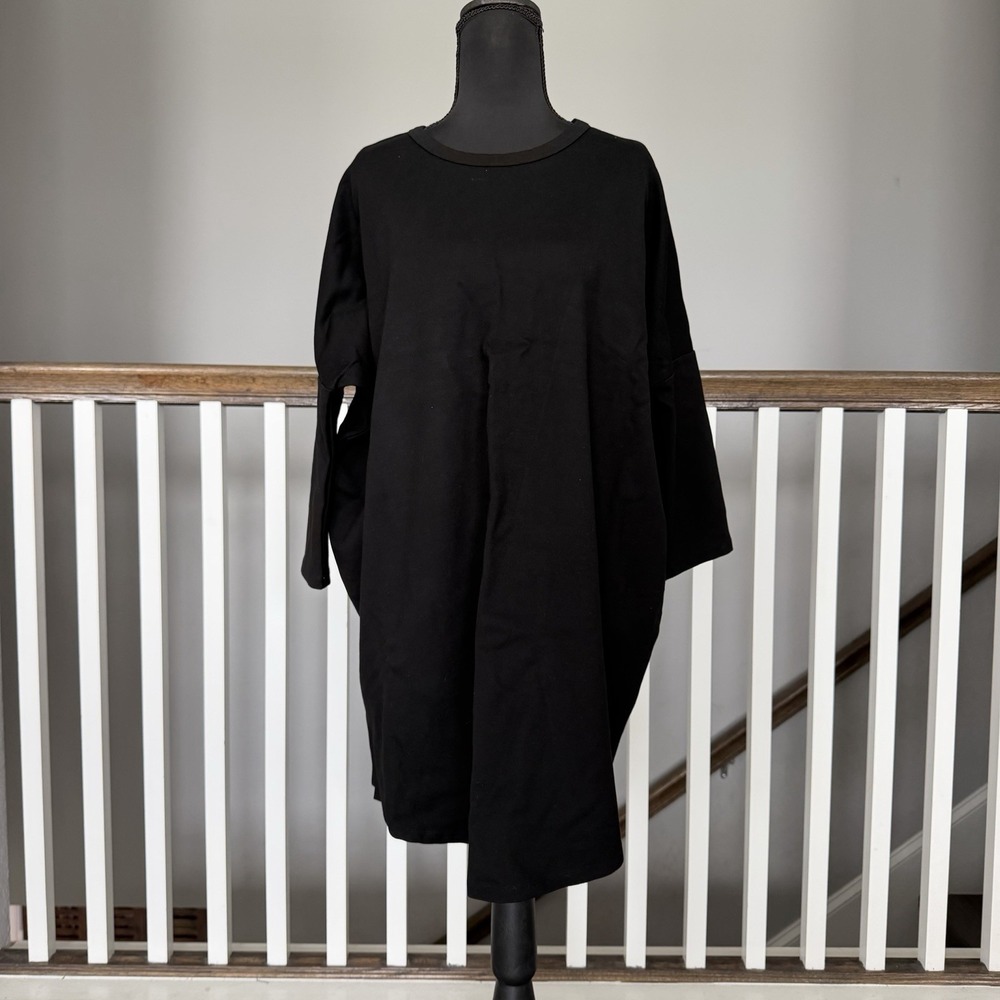 Tuckernuck Pomander Place L /‎ XL Black Dolman 3/4 Sleeve Shirt Dress Preppy LBD